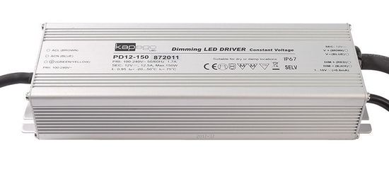 Deko-Light LED-Netzgerät, IP, DIM, CV, PD12-150-1-10V, dimmbar 1-10V, 150W 872011