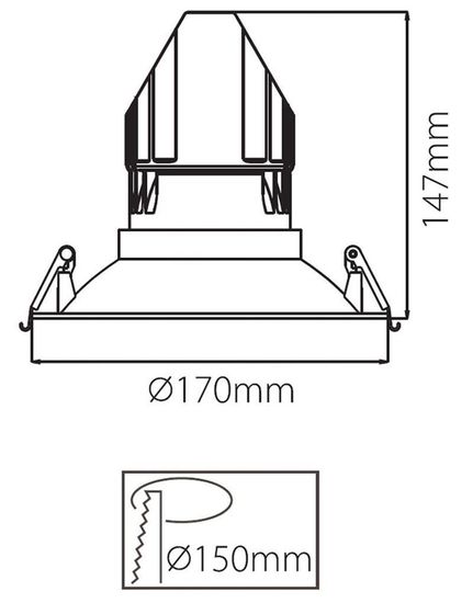 Deko-Light 170 mm Einbauring für Modular Sytem COB, Aluminium, Reinweiß, mattiert 930089