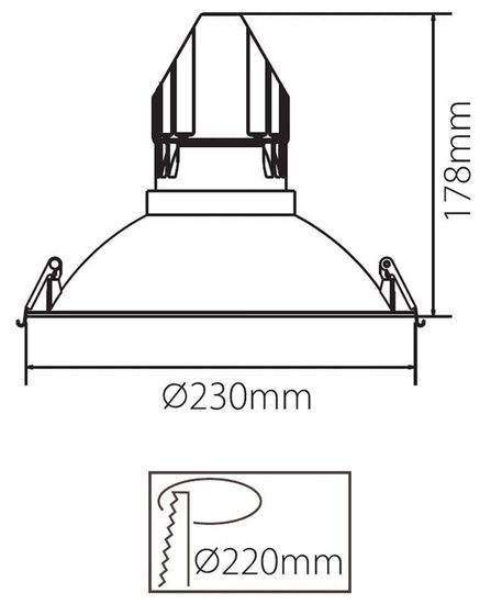 Deko-Light 230 mm Einbauring für Modular Sytem COB, Aluminium, Reinweiß, mattiert 930090