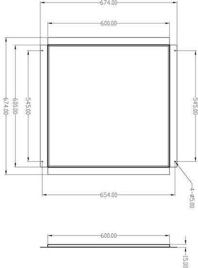 Deko-Light Einlegerahmen für Gips 60x60, Metall, 674mm 930231