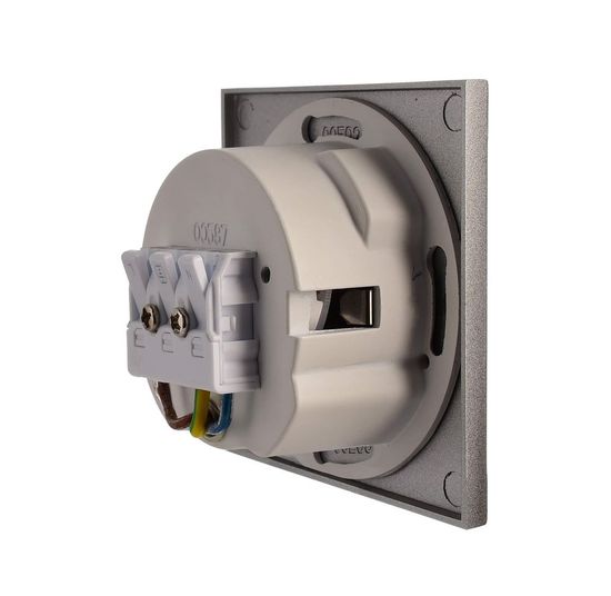Deko-Light Abdeckung eckig grau Stufe für Alwaid, 75mm 930486