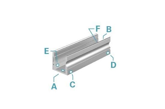 Deko-Light U-Profil hoch AU-02-10 für 10 - 11,3mm LED Stripes, Alu, Silber-matt, eloxiert,1m 970120