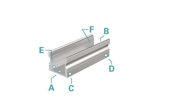 Deko-Light U-Profil hoch AU-02-12 für 12 - 13,3mm LED Stripes, Alu, Silber-matt, eloxiert,1m 970140