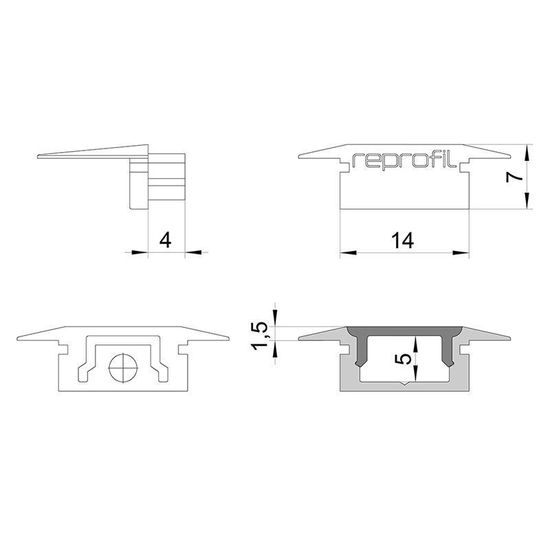 Deko-Light Endkappe P-ET-01-08 Set 2 Stk, Weiß, 23mm 978080