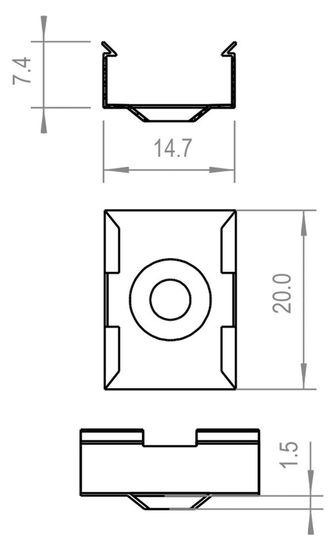 Deko-Light 2er Set Halteklammern für AU-08, Metall, 20mm 987002