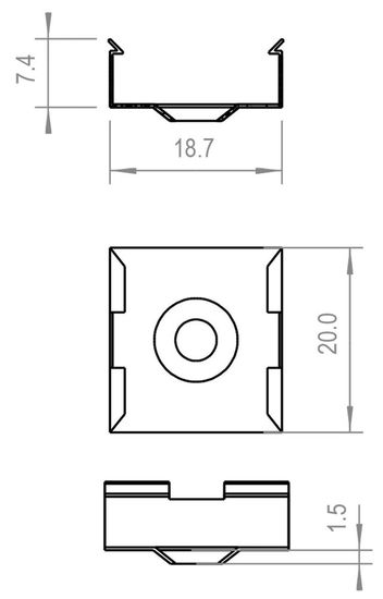 Deko-Light 2er Set Halteklammern für AU-12, Metall, 20mm 987006