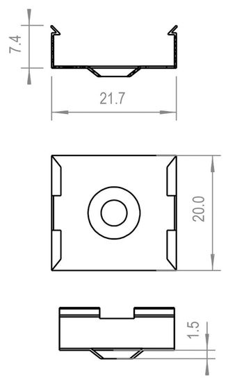 Deko-Light 2er Set Halteklammern für AU-15, Metall, 20mm 987008
