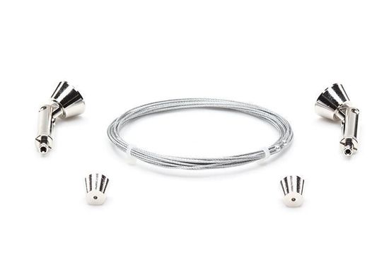 Deko-Light Seilabhängung (schwenkbar) Set 2 Stk, Metall, Silber 987060