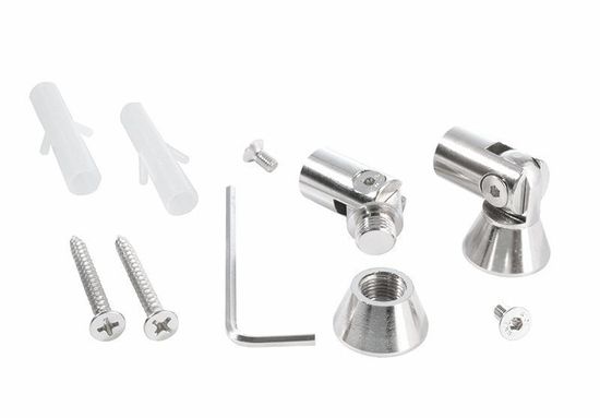 Deko-Light Universal Halteclip Aufnahme (schwenkbar) Set 2 Stk, Metall, Silber 987080
