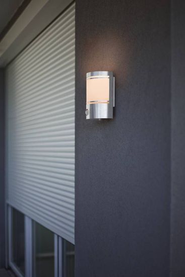 Eglo 30192 CERNO E27 Außen-Wand-/Deckenleuchte Sensor Edelstahl Weiss IP44