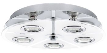 Eglo 30933 Cabo LED Deckenleuchte 5x3W Edelstahl chrom weiss klar