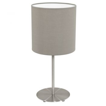 Eglo Tischleuchte Pasteri E27 taupe mit Schalter