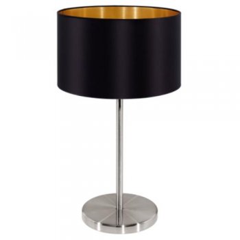 Eglo Tischleuchte Maserlo E27 H42cm schwarz-gold