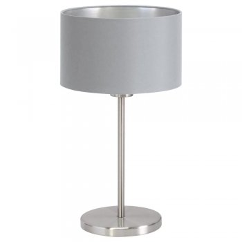 Eglo Tischleuchte Maserlo E27 H42cm grau-silber