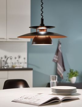 Eglo 31666 Brenda Hängeleuchte E27 Kunststoff Stahl schwarz kupfer