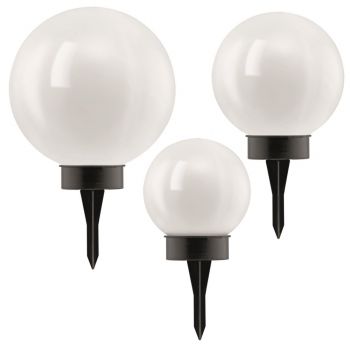 Eglo LED 3er Set Aussenleuchte Kugel weiss Solarbetrieb mit Schalter