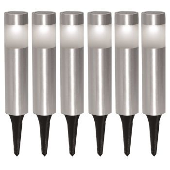 Eglo LED 6er Set Aussenleuchte Edelstahl Solarbetrieb mit Schalter