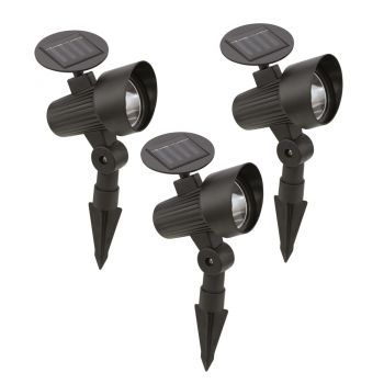 Eglo LED 3er Set Aussenleuchte schwarz Solarbetrieb mit Schalter