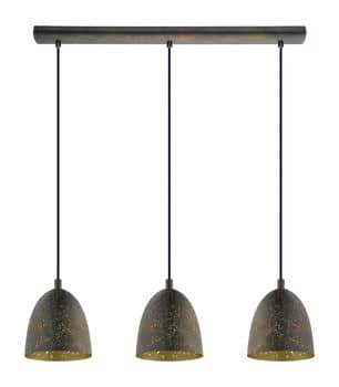 Eglo 49871 Safi Hängeleuchte 3x E27 braun gold