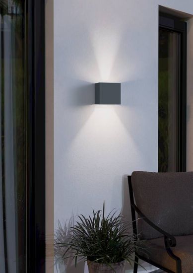 Eglo 61924 CALPINO PRO LED Außen-Wandleuchte 2x3,3W Anthrazit Warmweiss IP54