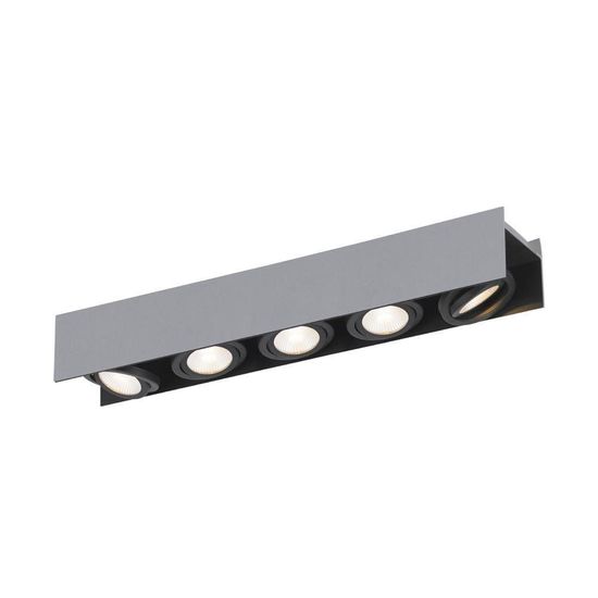 Eglo 62951 VIDAGO PRO LED Deckenleuchte 5x9W 1160x130mm Silber, Schwarz Warmweiss Dimmbar