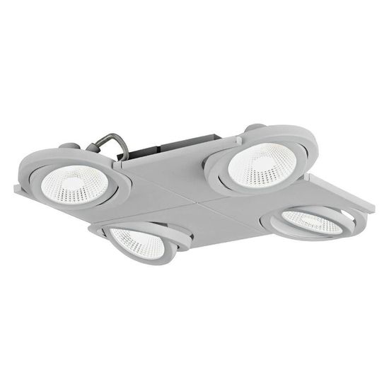 Eglo 63332 BREA-PRO LED Wand-/Deckenleuchte 4x9,4W 370x370mm Silber Weiss, Klar Neutralweiss Dimmbar