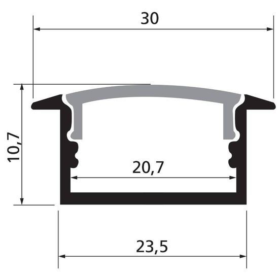 Eglo 63762 RAVELO Einbauprofil 1000x30mm Aluminium Weiss