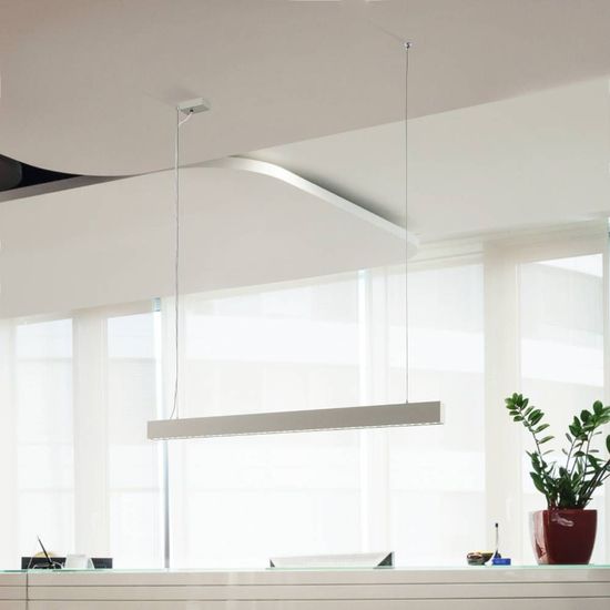 Eglo 66464 ALBAVILLA LED Pendelleuchte 1070x38mm Silber Warmweiss Dimmbar