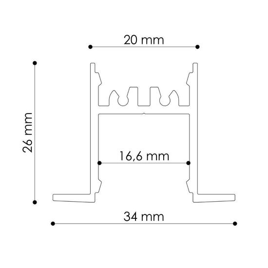 Eglo 69312 LEDLINE20 RECESSED Profil 2020x34mm Alu Eloxiert