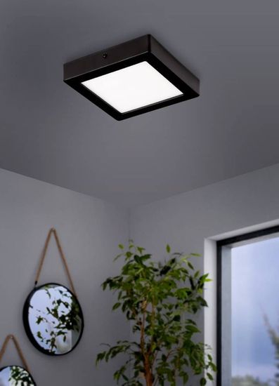 Eglo 75605 IDUN LED Ein-/Aufbauleuchte 9,5W 170x170mm Schwarz Weiss Neutralweiss