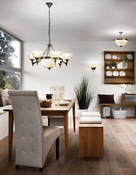 Eglo 85858 Marbella Hängeleuchte 9xE14 Metallguss brüniert champagner