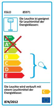 Eglo 85971 Baya Stehleuchte R7S, G9 Stahl nickel-matt weiss