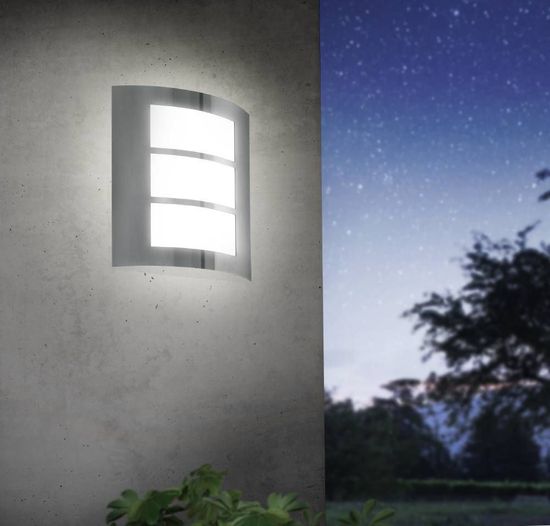 Eglo 88139 CITY E27 Außen-Wand-/Deckenleuchte Edelstahl Weiss IP44