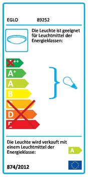 Eglo 89252 Giron Wandleuchte / Deckenleuchte 40W Stahl weiss