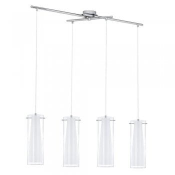 Eglo Hängeleuchte Pinto E27 H:110cm Chrom und Glas schwenkbar