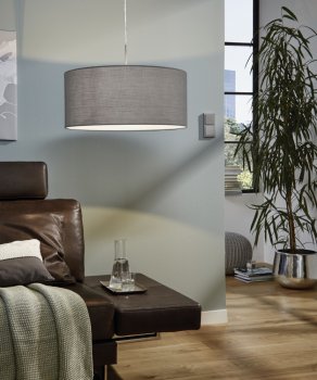 Eglo Hängelampe Pasteri Ø53cm E27 grau nickel-matt