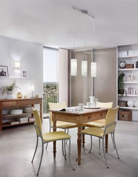 Eglo 90048 Amadora Hängeleuchte 3xE27 Stahl nickel-matt weiss