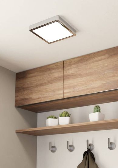 Eglo 900651 FUEVA 5 LED Ein-/Aufbauleuchte 17W 210x210mm Chrom Weiss Warmweiss IP44