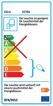 Eglo 92758 Manerba 1 Wandleuchte 33W Stahl weiss