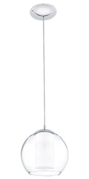 Eglo 92761 Bolsano Hängeleuchte E27 Stahl chrom weiss klar