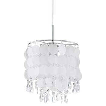 Eglo 93092 Fedra 2 Hängeleuchte E27 Stahl chrom perlmutt klar