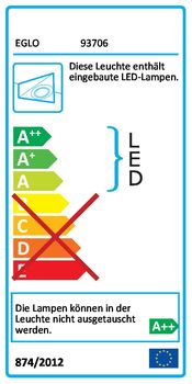 Eglo 93706 Kob Led LED Unterbauleuchte 3x2.3W Stahl weiss