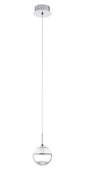 Eglo 93708 Montefio 1 LED Hängeleuchte 5W Stahl chrom weiss klar