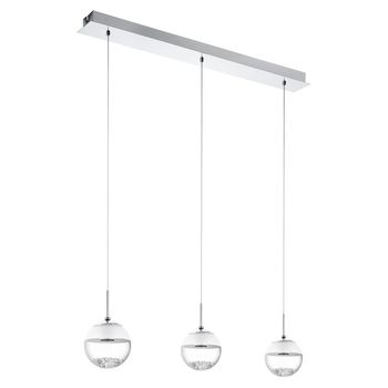 Eglo 93784 Montefio 1 LED Hängeleuchte 3x5W Stahl chrom weiss klar