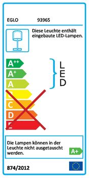 Eglo 93965 Caupo LED Tischleuchte 2.9W Kunststoff Stahl weiss 3545K