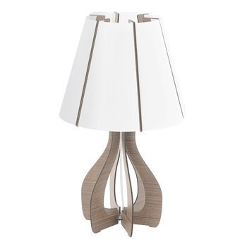 Eglo 94954 Cossano Tischleuchte E27 Holz Braun
