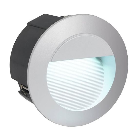 Eglo 95233 ZIMBA-LED LED Außen-Ein-/Aufbauleuchte 2,5W Ø125mm Silber Neutralweiss IP65