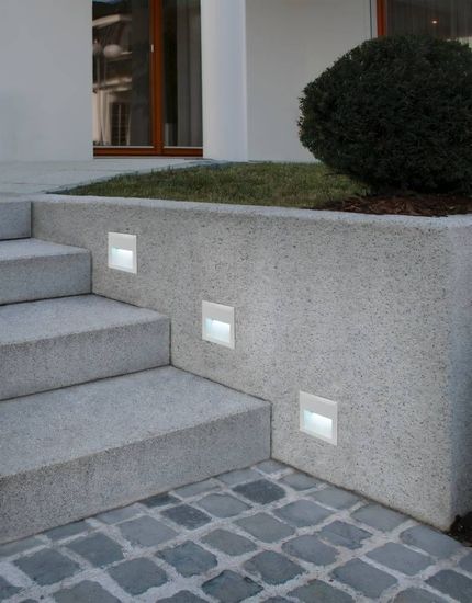 Eglo 95235 ZIMBA-LED LED Außen-Ein-/Aufbauleuchte 3,7W 140x140mm Silber Neutralweiss IP65