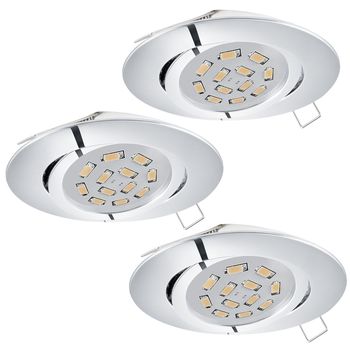 Eglo 95362 Tedo LED Einbauleuchte 3x5W Aluguss Chrom