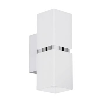 Eglo 95377 Passa LED Wandleuchte 2x4W Eckig Chrom Weiss